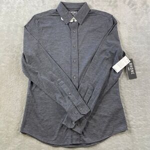 Rhone Commuter Shirt Mens Small Gray Houndstooth Office Light Preppy Soft Casual